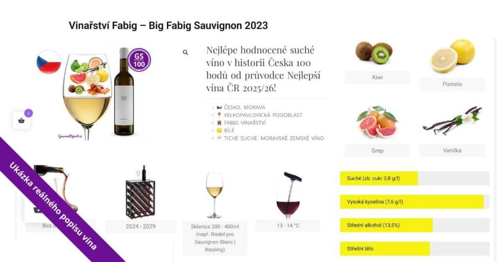 Ukázka reálného popisu vína | Gourmetspirit.cz