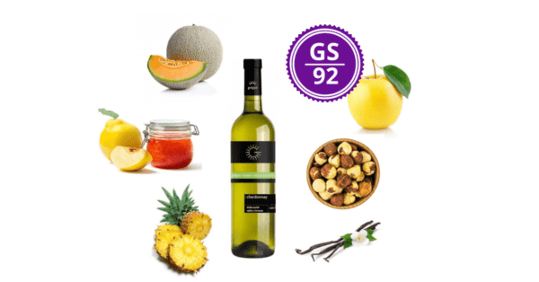 <B>Golguz - Chardonnay 2019, výber z hrozna </B><BR> Šampión Top 100 Salónu vín Slovenska v kategorii suchá bílá vína