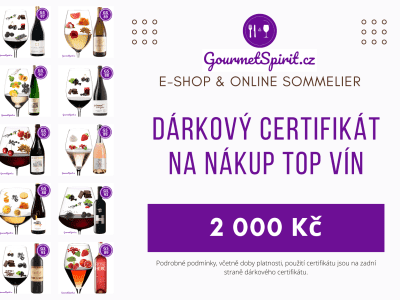 Dárkový e-certifikát na nákup vín v hodnotě 2.000 Kč