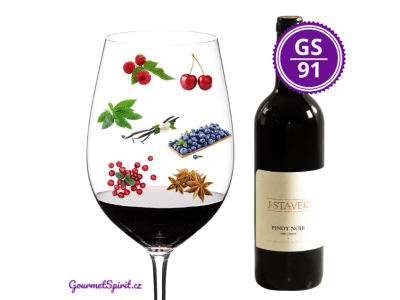 <B>Víno J. Stávek - Pinot noir selekce sudů 2019, suché </B><BR> Rulandské modré zrájící v 5 různých nových sudech z francouzského dubu