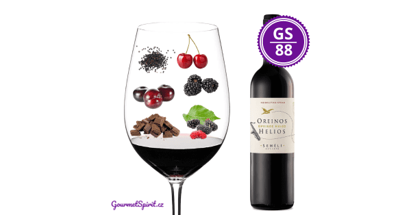 <B>Ktima Semeli - Helios Oreinos Agiorgotiko & Syrah 2018, PGI Peloponnese, Řecko </B><BR> Suchý Syrah okořeněný tradiční řeckou odrůdou Agiorgitiko (Svatojiřské)