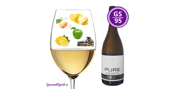 <B>Vinařství Volcanic Slopes Vineyards - PURE Santorini PDO 2017 </B><BR> Top 10 víno z Řecka - Zázračné víno z 200-letých keřů a sopečného terroir