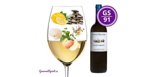 <B>Vinařství Argyros - Assyrtiko 2021, PDO Santorini, Řecko </B><BR> Jedno z nejlepších Assyrtiko ze stoletých vinic ostrova Santorini, které jsou stále na původních podnožích révy
