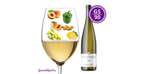 <B>Ktima Orfanos - Malagousia 2022, PGI Achaia, Peloponés, Řecko </B><BR> Intenzivní aromatické bílé víno plné zralého sadového ovoce, bez dotyku dubu