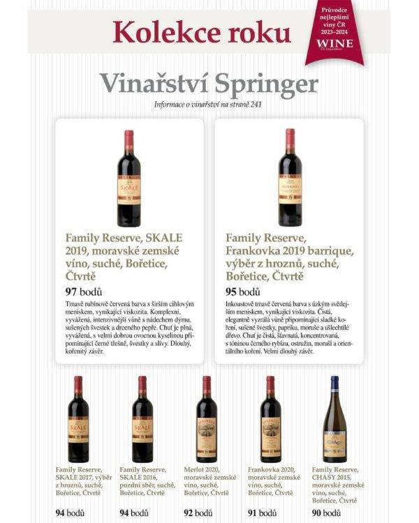 <B>Kolekce roku 2023/24 - Vinařství Springer </B><BR>Titul prestižního Průvodce nejlepšími víny ČR časopisu Wine & Degustation<BR>6ks x 0,75l - Image 2