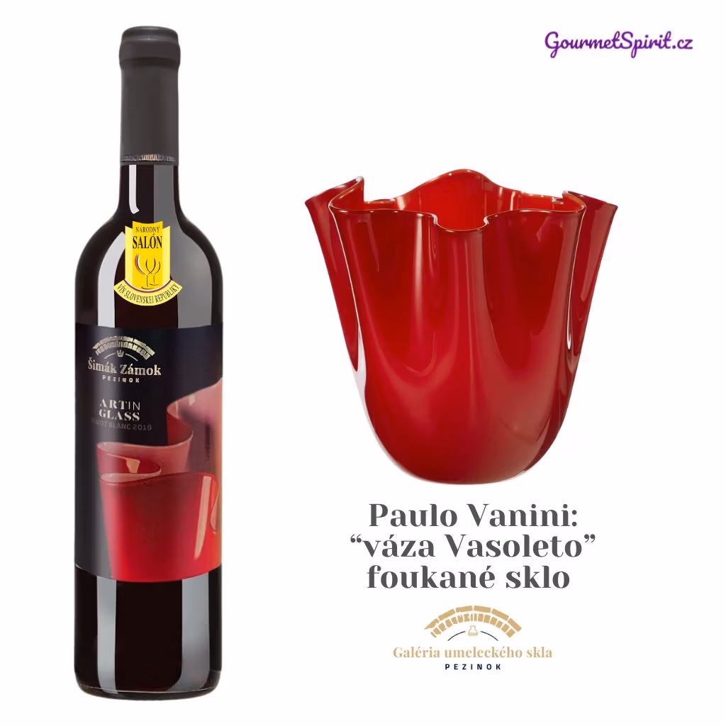 Pinot Blanc 2019 Art in Glass - Paulo Vanini - váza Vasoleto