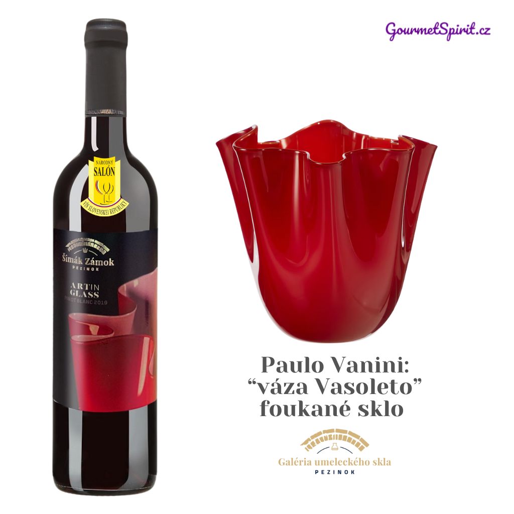 Pinot Blanc 2019 Art in Glass - Paulo Vanini - váza Vasoleto