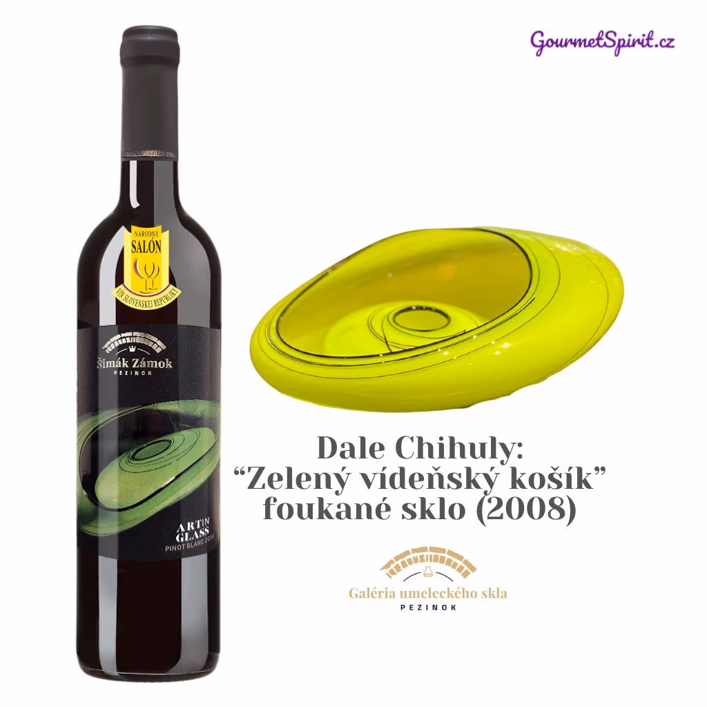 Pinot blanc 2019 Art in Glass - Dale Chihuly - Zelený vídeňský košík