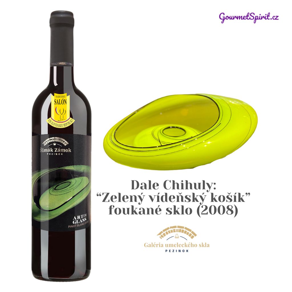 Pinot blanc 2019 Art in Glass - Dale Chihuly - Zelený vídeňský košík