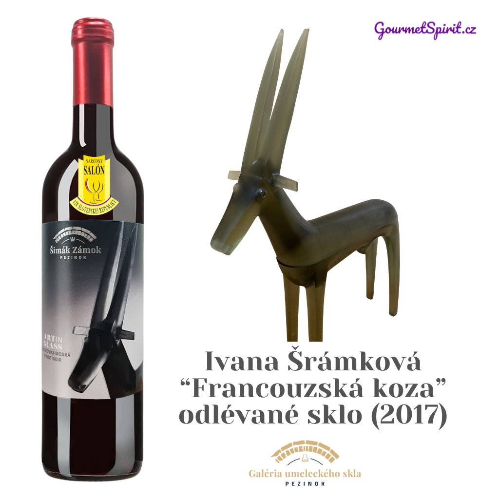 Frankovka Pinot Noir Art in Glass - Ivana Šrámková Francouzská koza