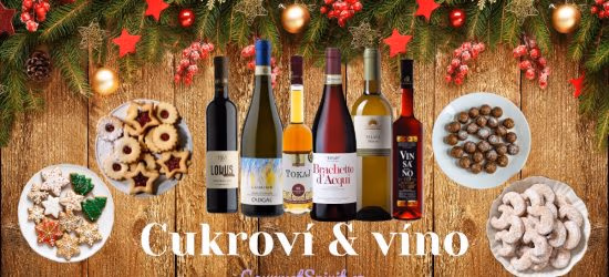 vánoční cukroví a víno
