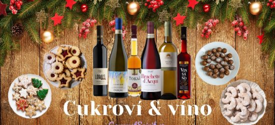 vánoční cukroví a víno
