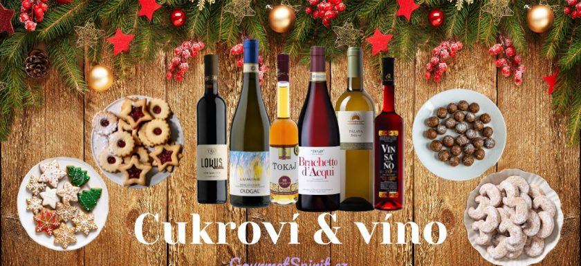 vánoční cukroví a víno