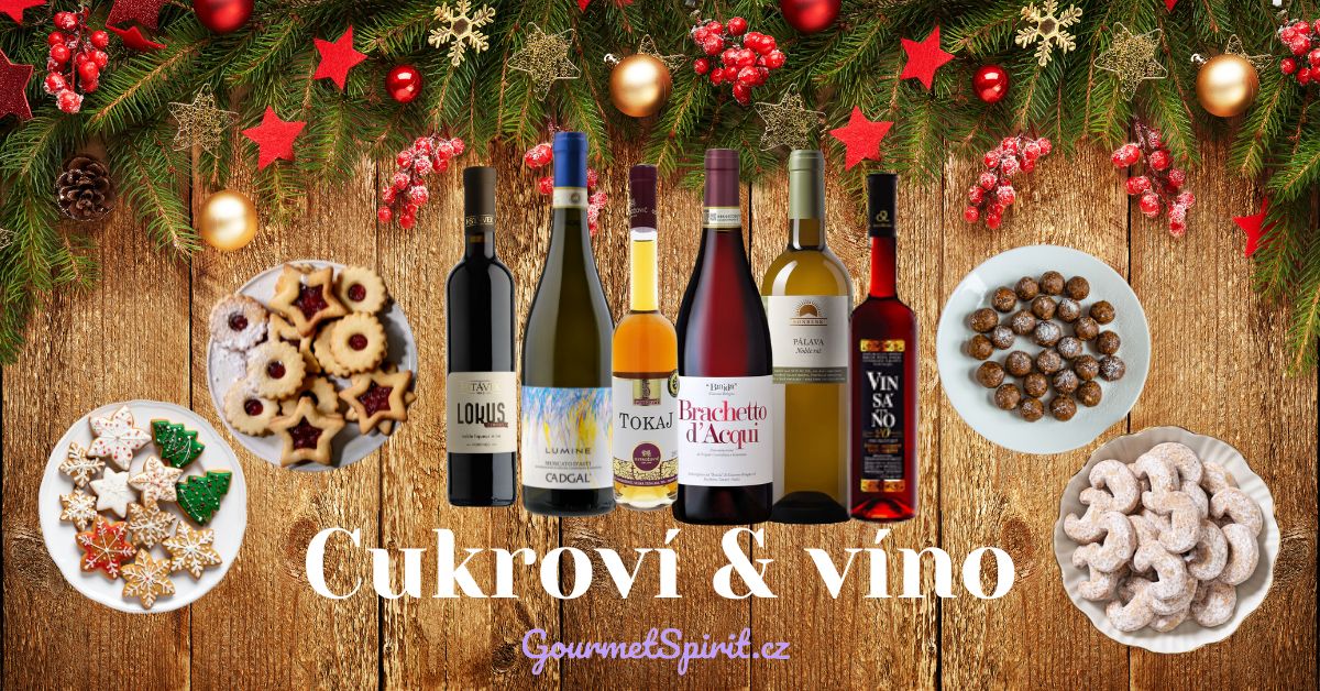 vánoční cukroví a víno